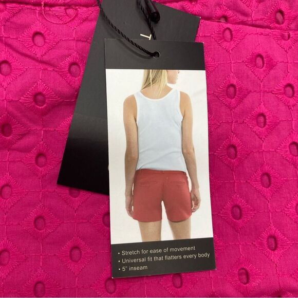 The Limited Tailored Shorts 4 Hot Pink Eyelet 100 Cotton Solid Flat Front NWT - Picture 8 of 11